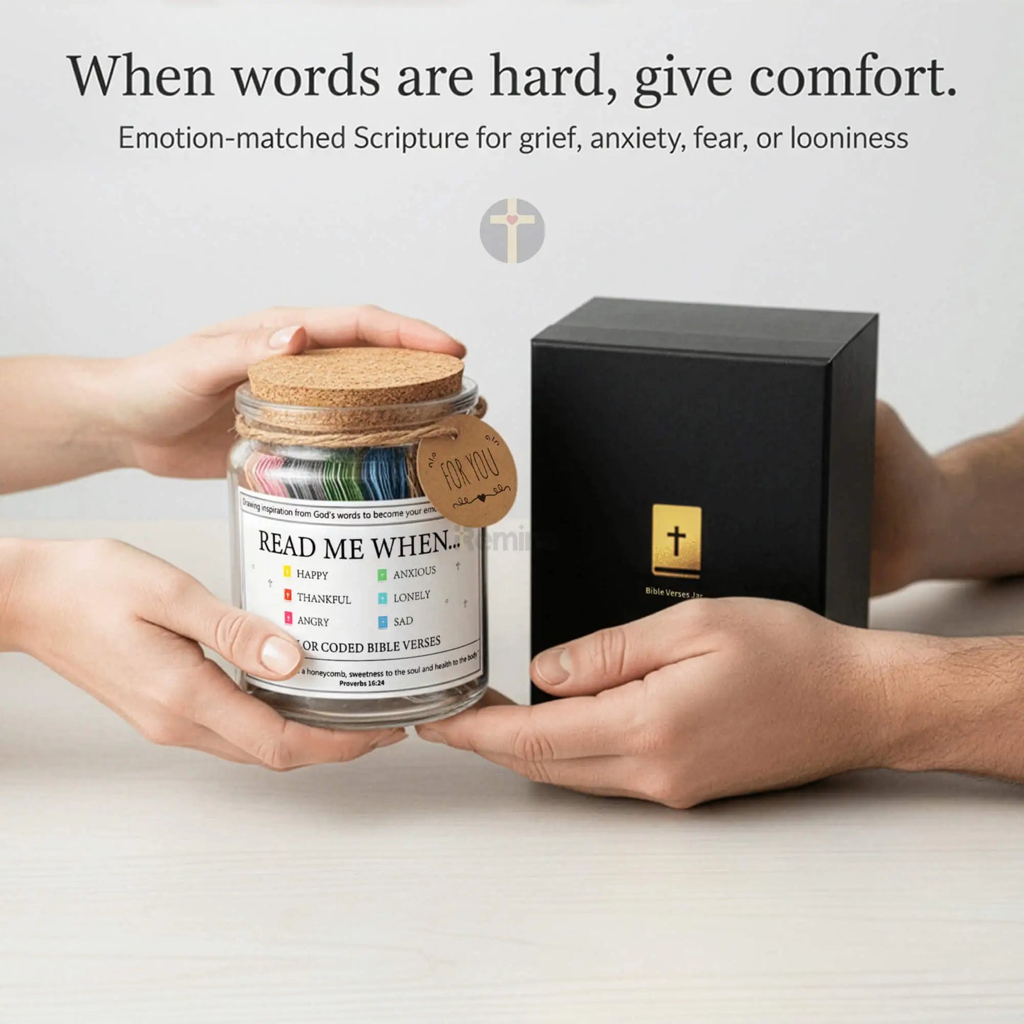 Handmade Bible Verses Jar With Christian Gift Box